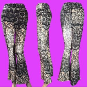 “NEW” 
Stretch Bell Bottom Pants, Wide Waist,
BoHo style, Flare leg, 
Yoga pants